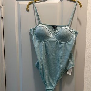 Guess Light Blue Satin Top